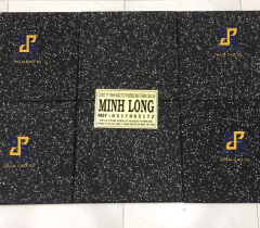 Gạch cao su mặt thảm EPDM chấm trắng dày 15mm