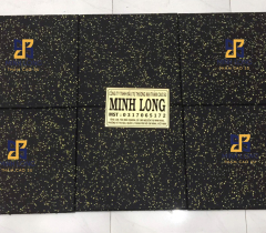 Gạch cao su mặt thảm EPDM chấm vàng dày 25mm