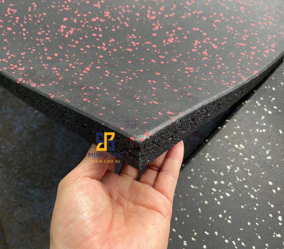 Gạch Cao Su Mặt Thảm EPDM chấm đỏ dày 20mm