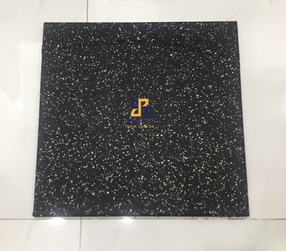 Gạch cao su mặt thảm EPDM chấm trắng dày 25mm