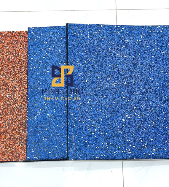 GẠCH CAO SU CAO CẤP 90% EPDM CHẤM CAM DÀY 10MM