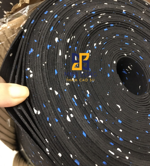 Thảm cao su EPDM chấm xanh - trắng dày 2mm