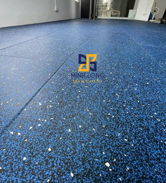GẠCH CAO SU CAO CẤP 90% EPDM CHẤM XANH DÀY 10MM