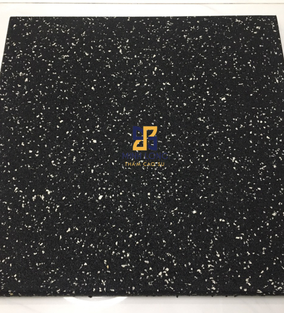 Gạch cao su mặt hạt EPDM chấm trắng dày 15mm