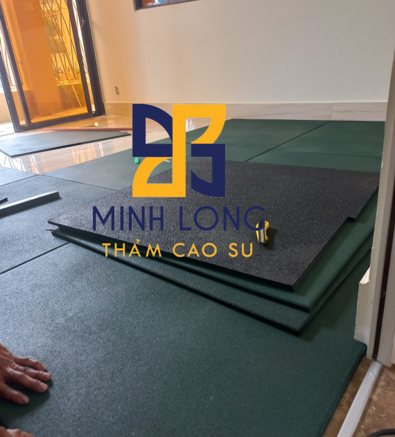 Gạch cao su màu xanh lá dày 15mm